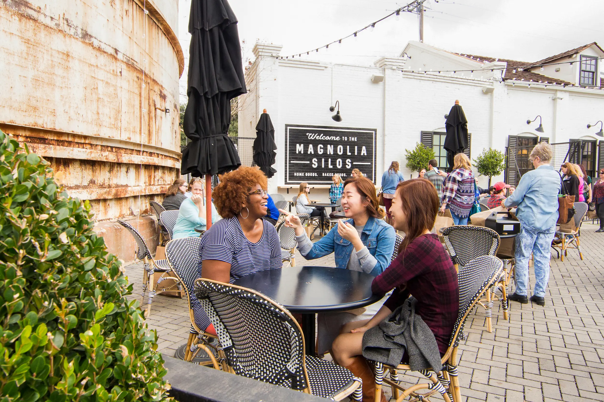 Diners at Magnolia Silos in Waco Texas